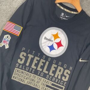 Nike Pittsburgh Steelers Salute‎ to Service Black Long Sleeve Shirt Mens Medium